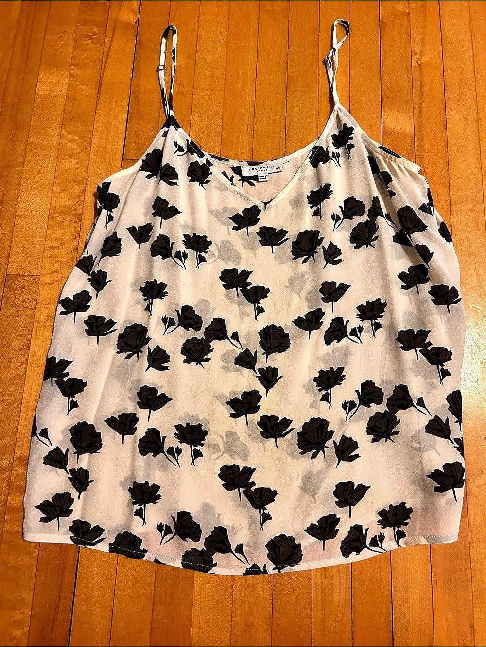 BOUTIQUE Floral Camisole in White & Black Size Small Like New